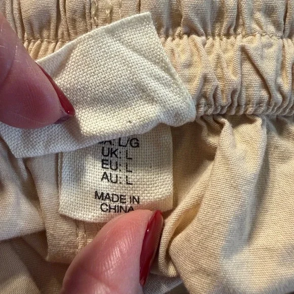 Happily Grey Colorblock Cargo Pants Olive Tan Utility Joggers Large NWT - Picture 7 of 9